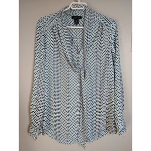 Rachel Zoe Tie-Neck Printed Blouse
